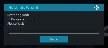 kodi no limits wizard error