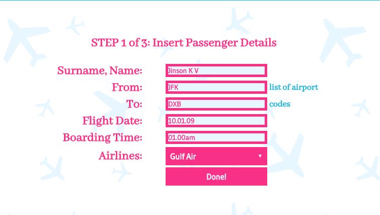 Fake Airline Ticket