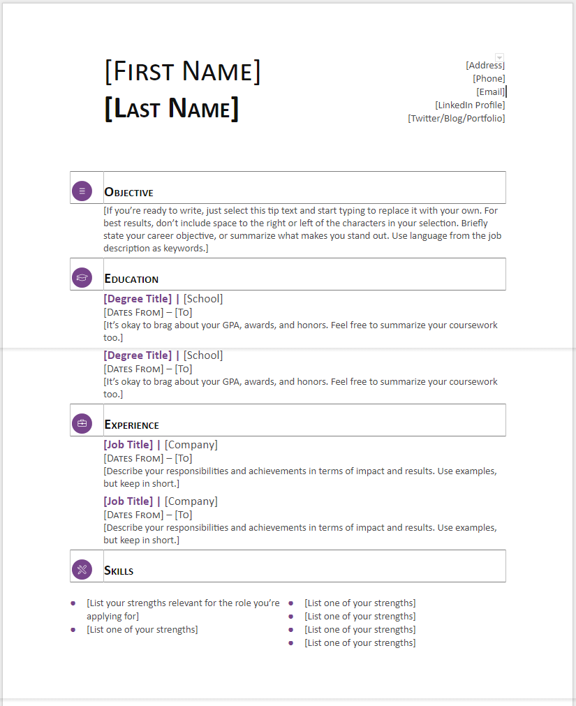 resume template google docs 2020