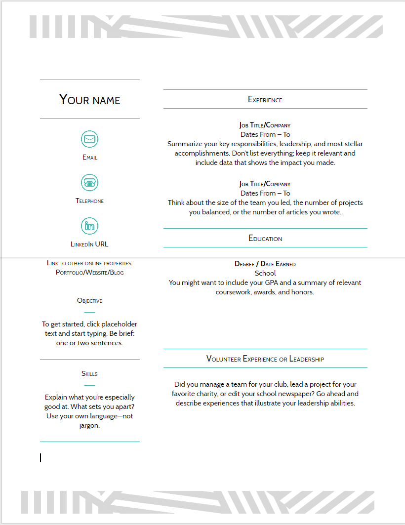 10+ Google docs Resume Template in 2020 Download Best CV themes