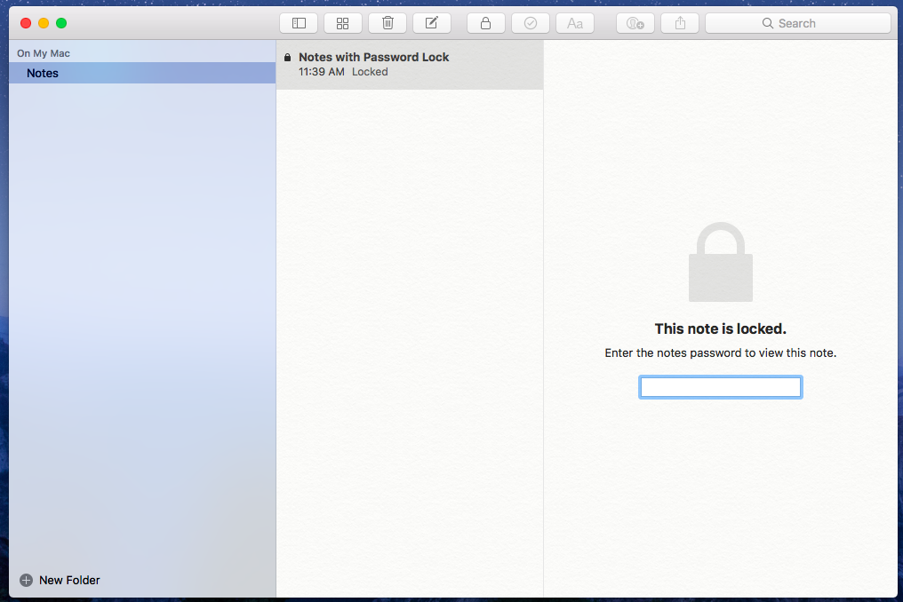 Create Notes with password in MacBook