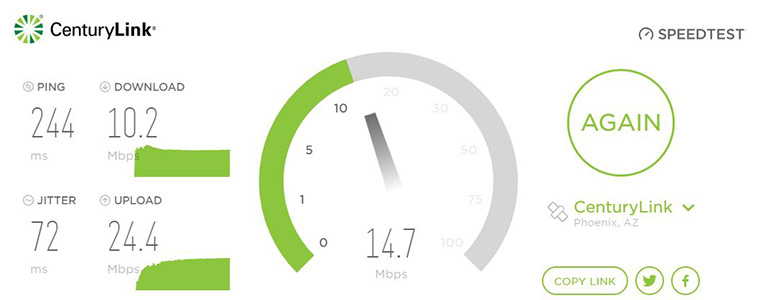 centurylink wireless internet speed test