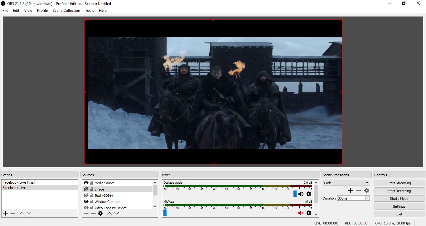 obs studio facebook live