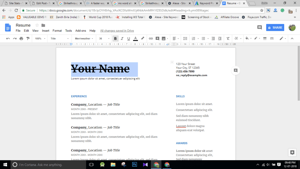 How To Add Strikethrough In Google Docs