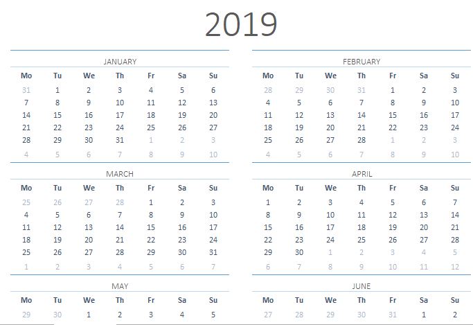 Excel calendar templates