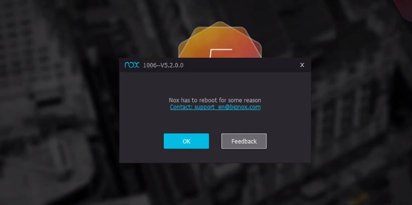  Nox Has to Reboot for Some Reason 