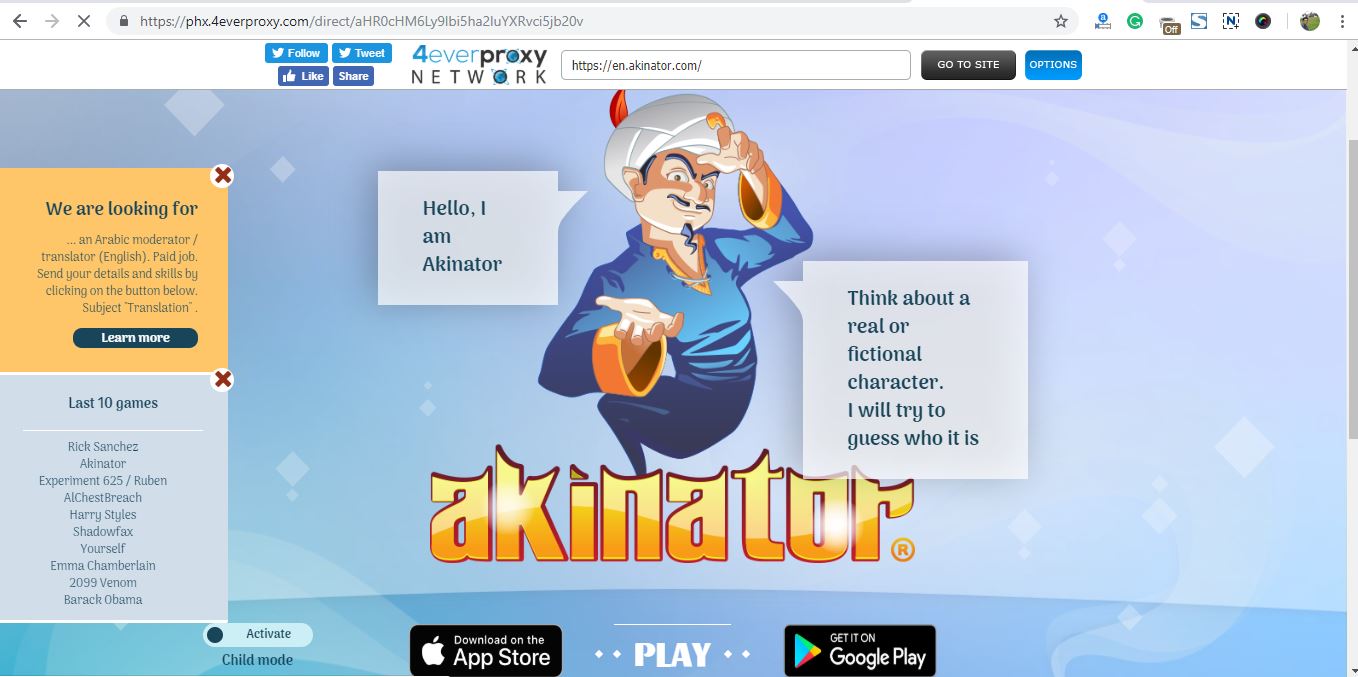 akinator unblocked online