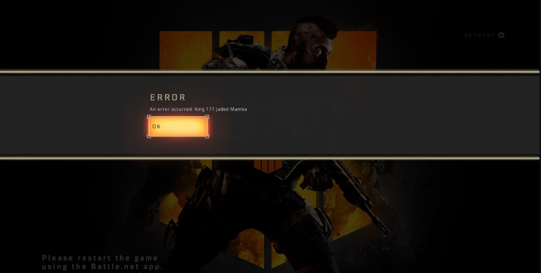 An Error Occurred: King 177 Jaded mamba - Call of Duty Black Ops 4