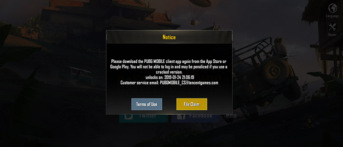 [Banned] Please download the PUBG MOBILE client app again ...