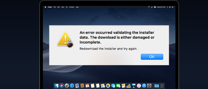 [Solved] An Error Occurred Validating the installer data – macOS Mojave