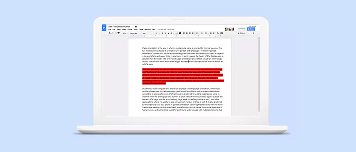 Highlight text in Google Docs