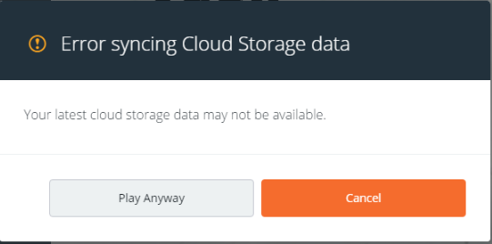 Error syncing Cloud Storage data