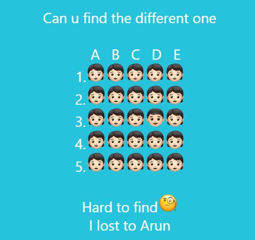Can you find the different one? Emoji Question Whatsapp