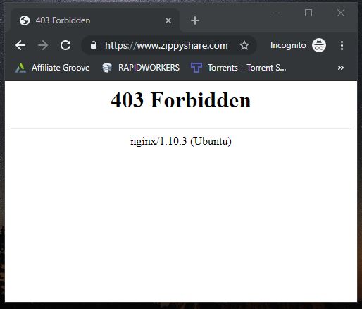ZippyShare "403 Forbidden"