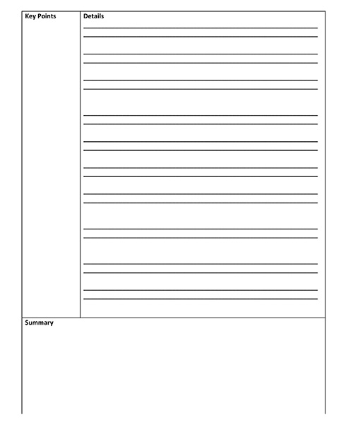 20+ Cornell notes template 2020 Google Docs & Word Printable themes