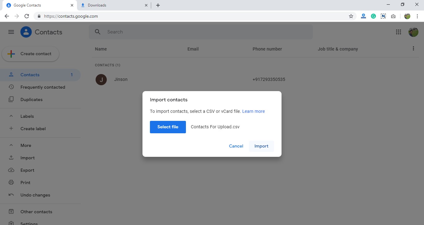 How To Import Contacts To Google Contacts Using Csv Excel File