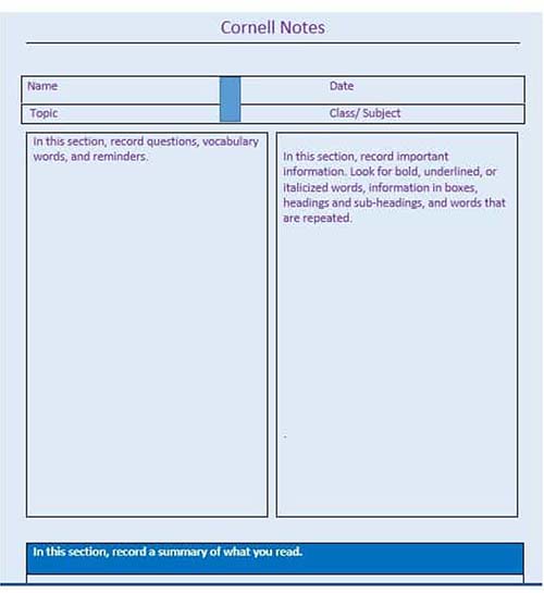 20+ Cornell notes template 2020 Google Docs & Word Printable themes