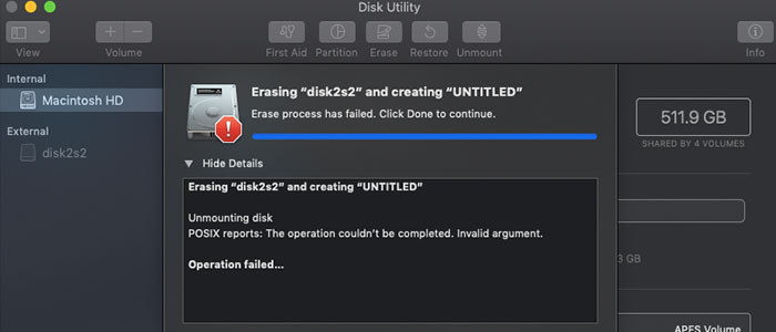 [Solved] Erase process has failed when formatting USB – Mac Disk utility