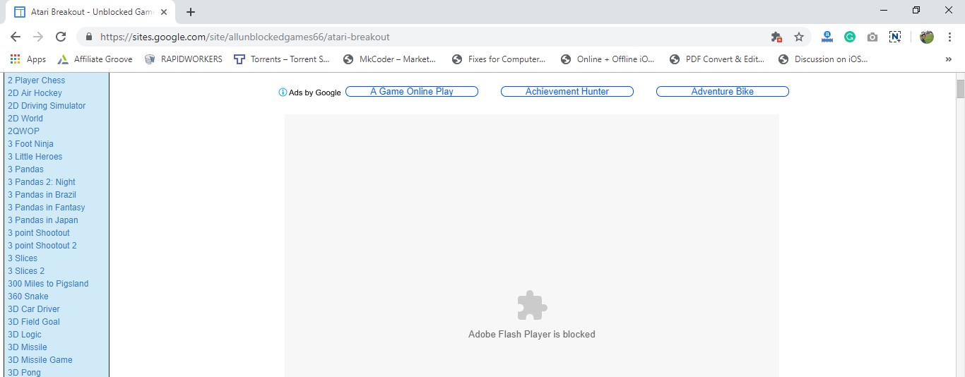 Adobe Flash Player Is Blocked