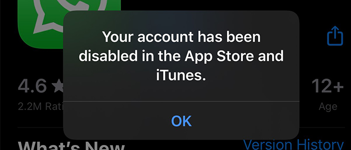 app store account disabled